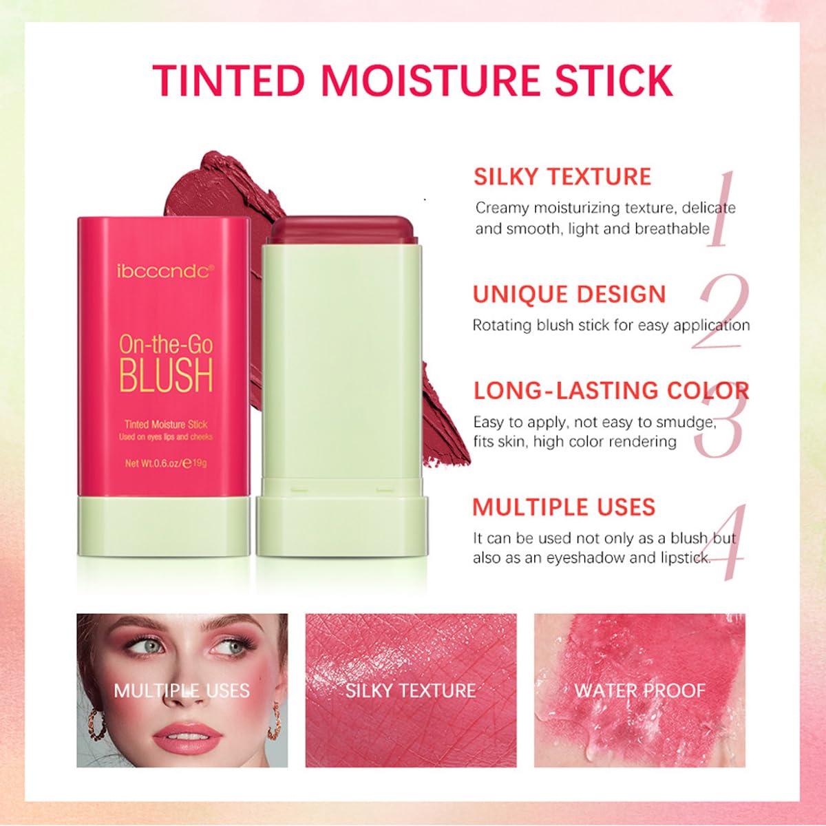 ibcccndc Multi-Use Makeup Blush Stick