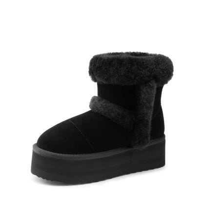 DREAM PAIRS Winter Platform Fur Boots for Women