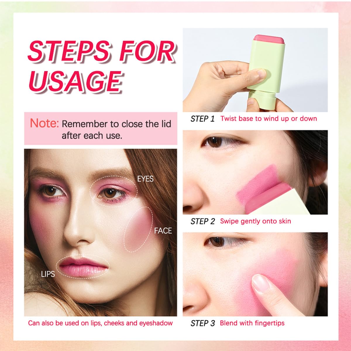 ibcccndc Multi-Use Makeup Blush Stick