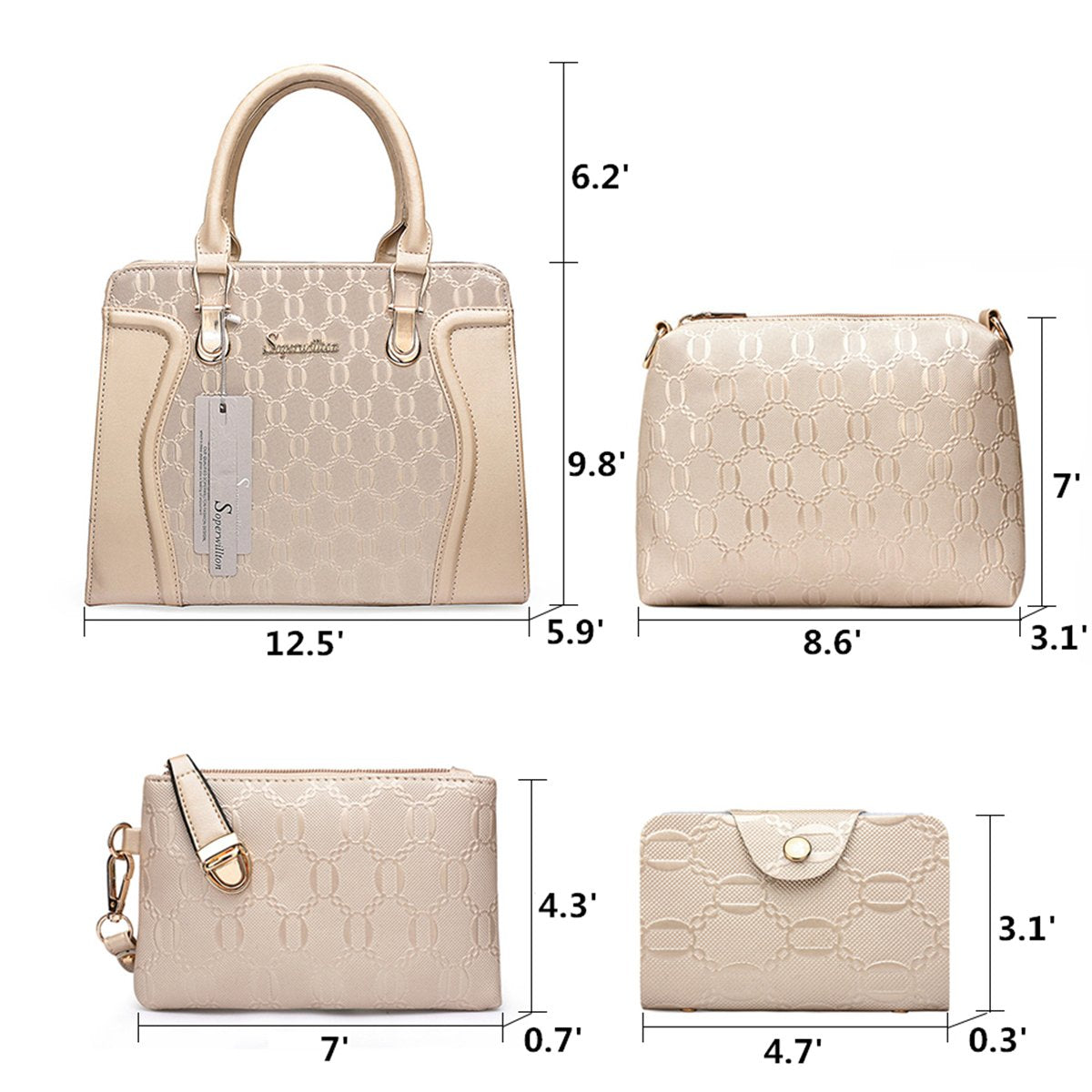 Women's Fashion Handbags Set 4pcs