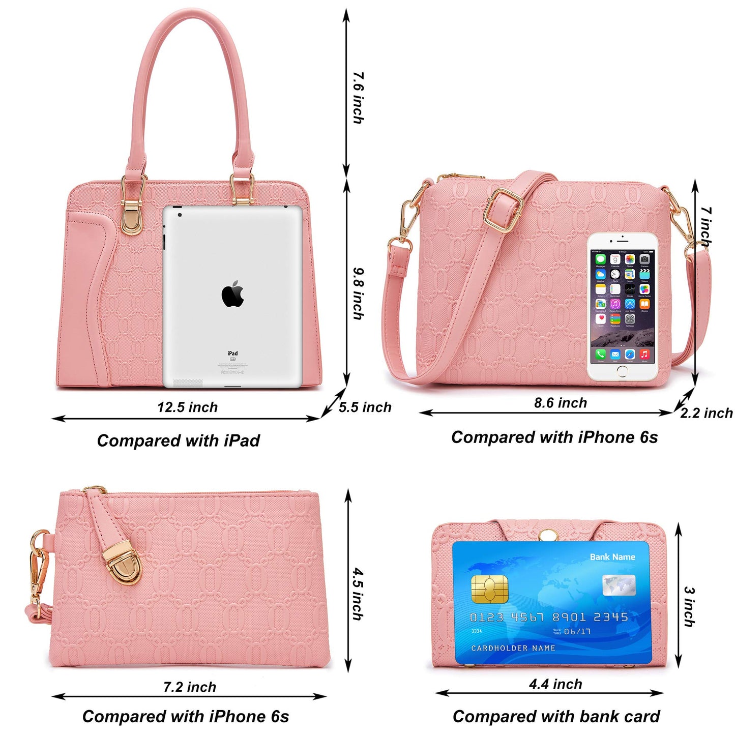 Women's Fashion Handbags Set 4pcs