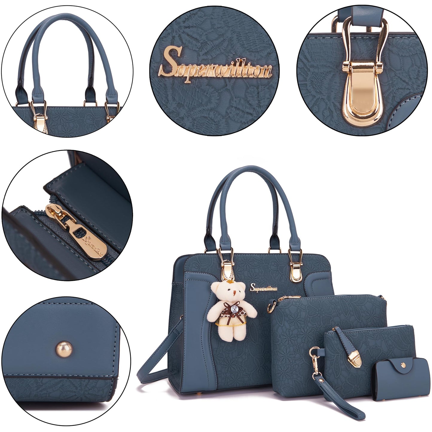 Women's Fashion Handbags Set 4pcs