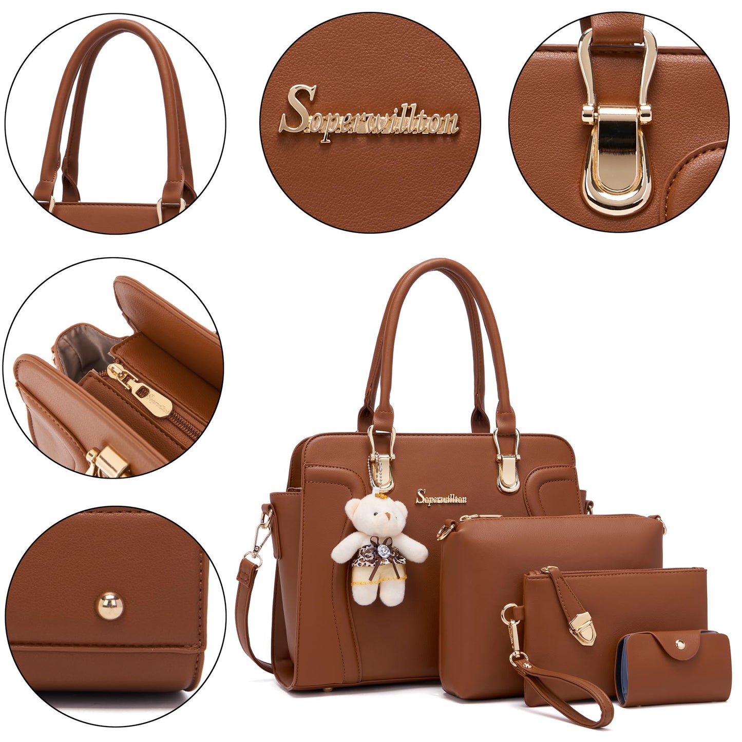 Women's Fashion Handbags Set 4pcs