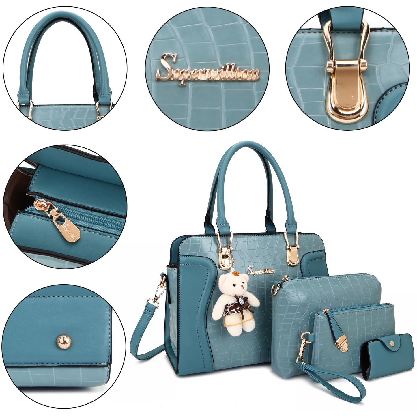 Women's Fashion Handbags Set 4pcs