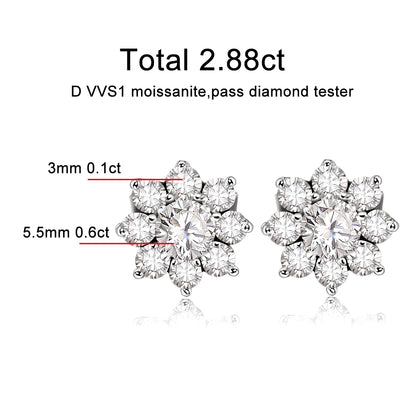 MOISSNAITE DIAMOND EARRING FOR WOMEN