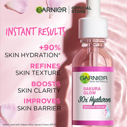 GARNIER SAKURA GLOW 30X HYALURONIC BOOSTER MOISTURIZING SERUM