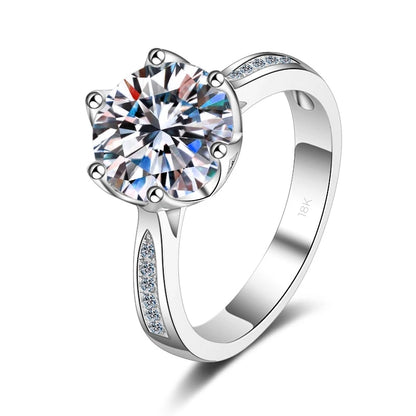 MOISSANITE DIAMOND 18K WHITE GOLD WOMEN ENGAGEMENT RING